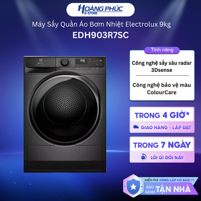 Máy Sấy Quần Áo Bơm Nhiệt Electrolux 9kg EDH903R7SC Đen / EDH903R7WC Trắng {Ship HCM 0Đ}