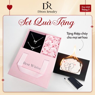 Lắc tay bạc nữ S925 D’ROSY kiểu dáng nơ treo hạt đá lấp lánh, sang trọng D'ROSY JEWELRY LT35