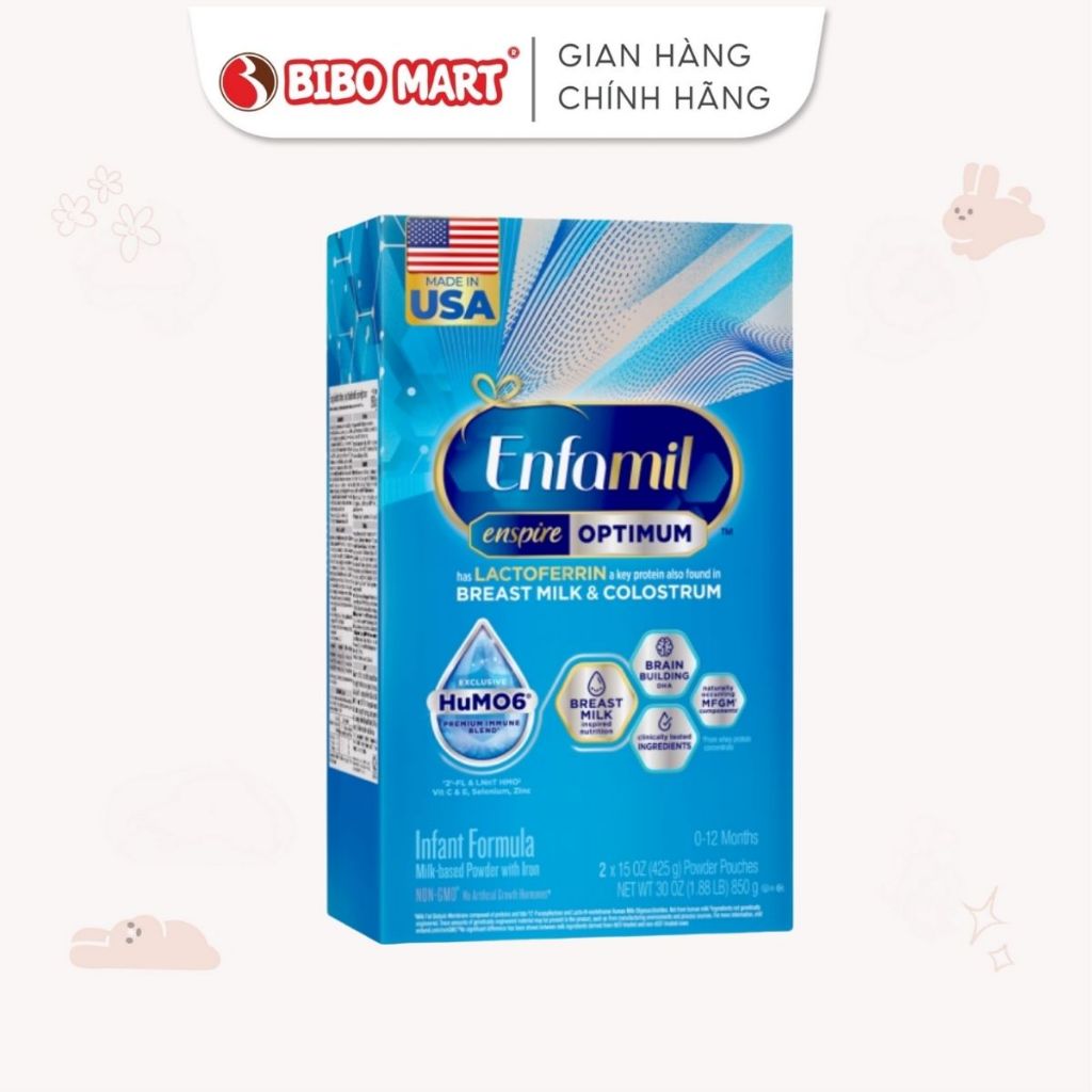 Sữa Enfamil Enspire Optimum hộp 850g cho bé giai đoạn khởi đầu -Bibomart