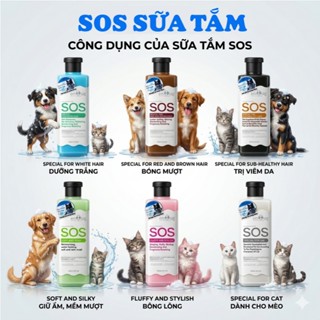 Sữa tắm SOS cho chó , Sữa tắm cho chó mèo enoug SOS 530ml đa dạng mùi hương , dưỡng mượt lông