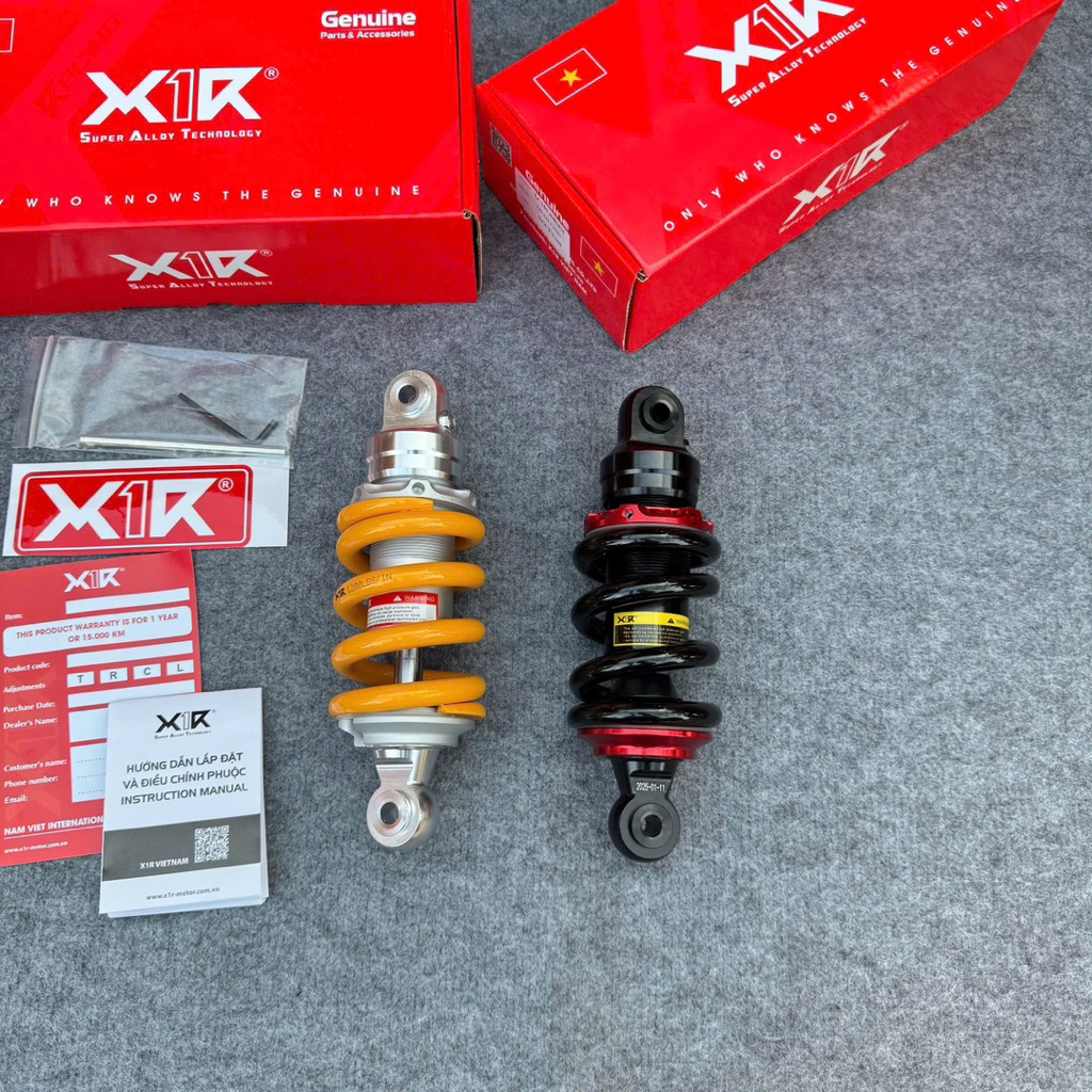 Phuộc sau X1R chân nhôm cnc lắp Exciter/winner/sonic - Chính hãng X1R