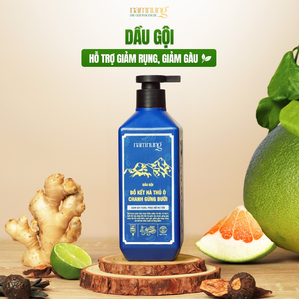Dầu Gội NAMNUNG Dầu Gội Thảo Dược Bồ Kết Giảm Rụng Giảm Gàu Ngứa Dưỡng Tóc Mềm Mượt Chắc Khỏe
