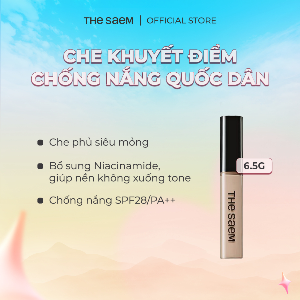 [AFF] Che khuyết điểm chống nắng che phủ cao THE SAEM Cover Perfection Tip Concealer 6.5