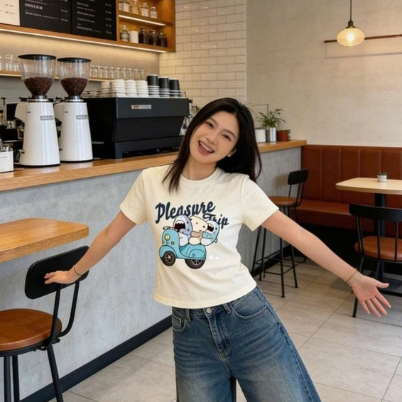 Áo thun T'dencias Áo thun nữ Babytee Local brand cotton Pleasure  TSP0137