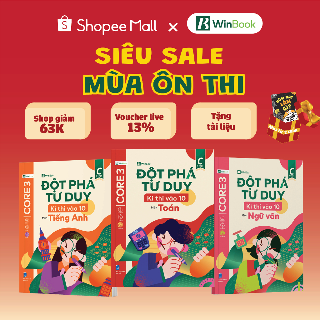 Sách cho 2k11 - Đột phá tư duy Kì thi vào 10 - Toán, Ngữ Văn, Tiếng Anh