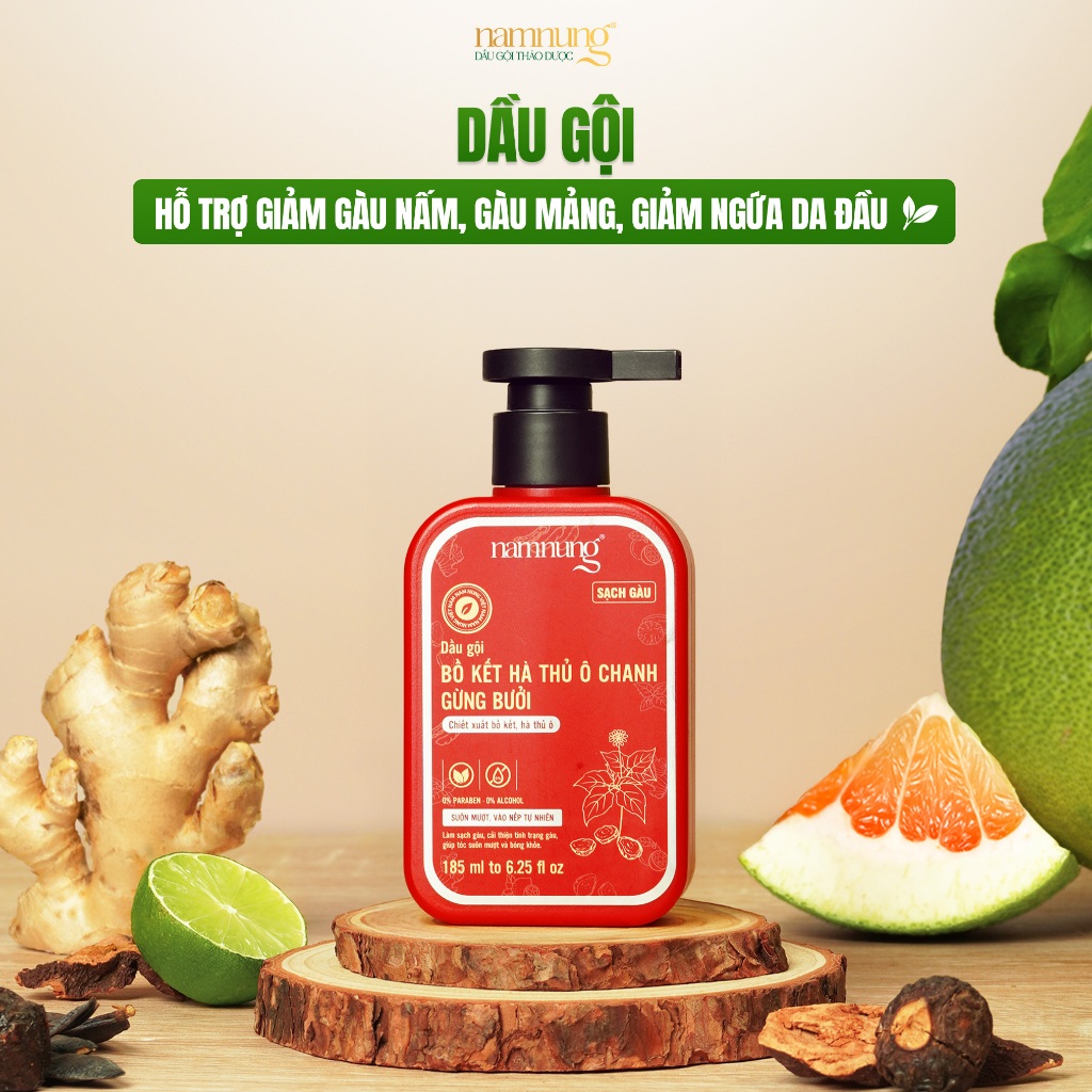 Dầu Gội Giảm Gàu Nấm Ngứa Da Đầu Thảo Dược NAMNUNG Giảm Gàu Mảng Không Gây Khô Tóc 185Ml | BigBuy360 - bigbuy360.vn