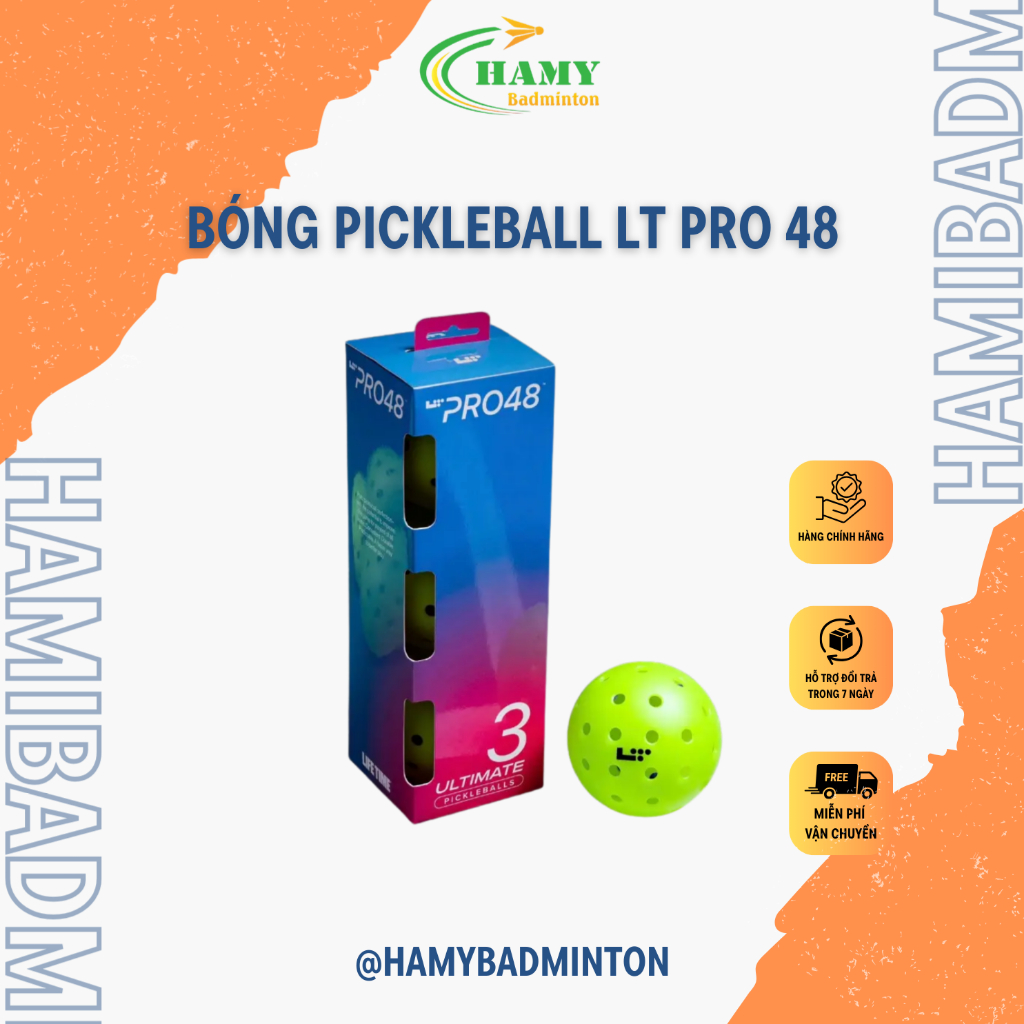 Bóng Pickleball LT PRO 48-Bóng thi đấu chính thức của PPA MỸ,thiết kế 48 lỗ giúp đường bóng bay nhan