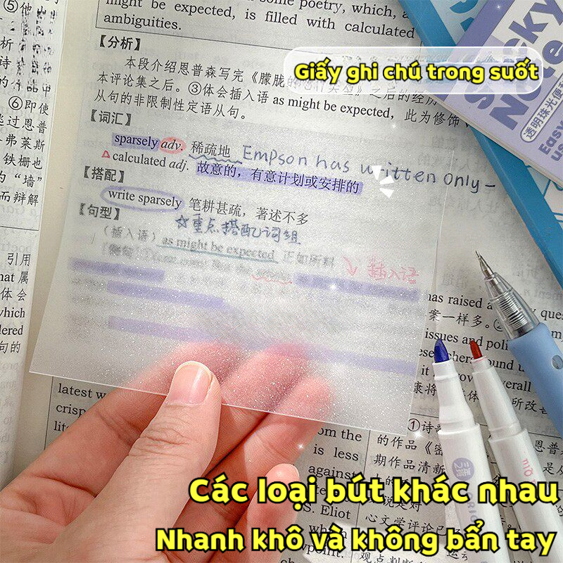 Giấy Note 100 Tờ M.Y – Tập Giấy Nhớ Đánh Dấu Nhiều Size, Màu Pastel Trơn Cao Cấp