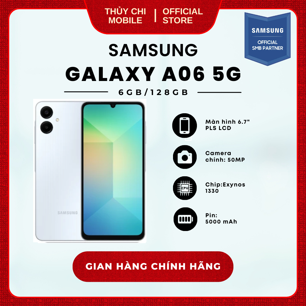 Điện thoại Samsung Galaxy A06 5G 6GB/128GB - Hàng Chính Hãng