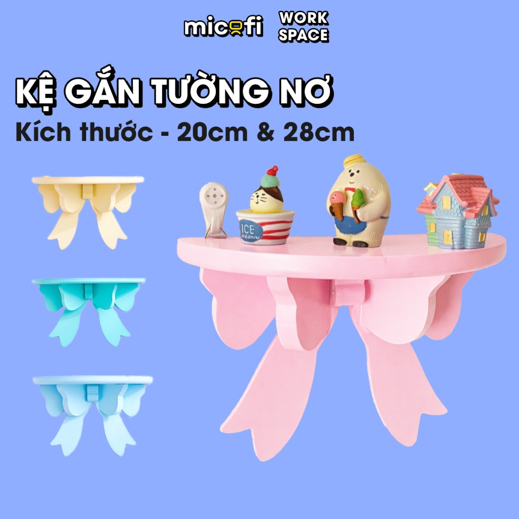 Kệ Treo Tường Micofi Gỗ Decor Đựng Đồ Gỗ Gắn Tường Trang Trí Trưng Bày Để Mô Hình Gấu Bông Mini Kệ H