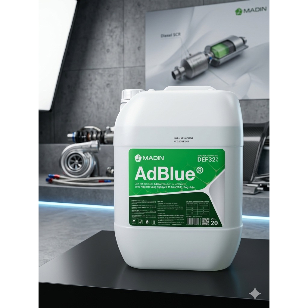 Dung Dịch Xử Lý Khí Thải URÊ AdBlue Giúp xe đạt các tiêu chuẩn khí thải Euro 4, Euro 5 và Euro 6 Can
