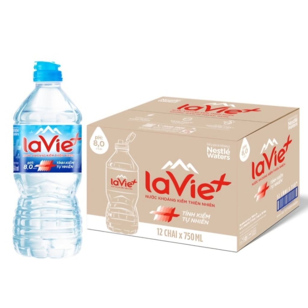 (Hỏa Tốc Tp HCM) 1 Thùng 12 Nước Khoáng Lavie, Nước Suối Lavie 750Ml