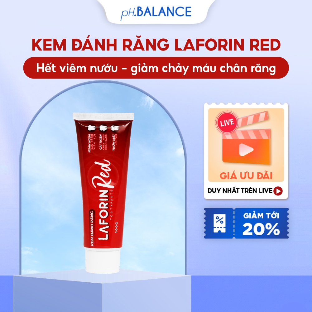 Kem đánh răng LAFORIN RED ngăn ngừa chảy máu chân răng tuýp 100g/180g