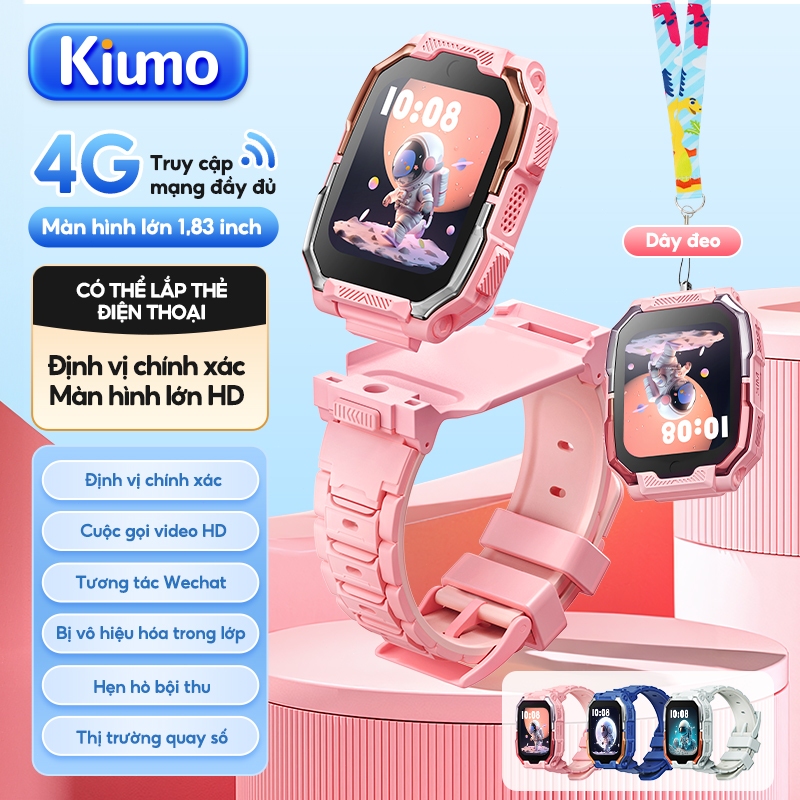 Kiumo【8G/16G】Đồng Hồ Thông Minh Trẻ Em 4G LTE GPS LBS Gọi Video Camera Kép Màn Hình IPS Cảm Ứng