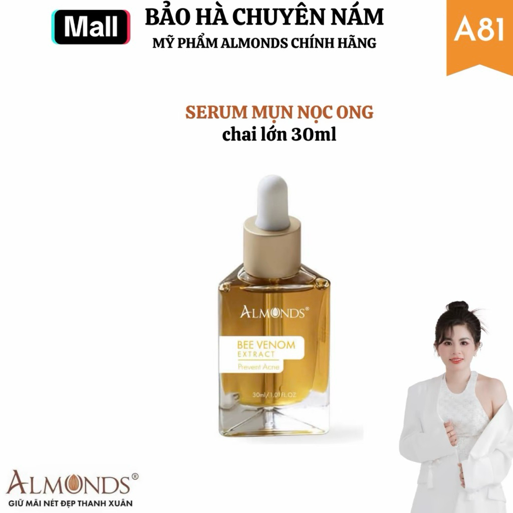 Serum mụn nọc ong Almonds size lớn 30ml