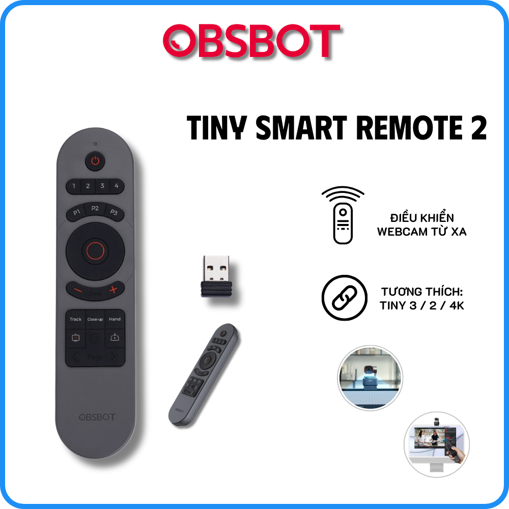 OBSBOT Tiny Smart Remote 2 - Điều Khiển Từ Xa, Điều Khiển Trình Chiếu Cho Webcam TINY 2 / TINY 3 / T