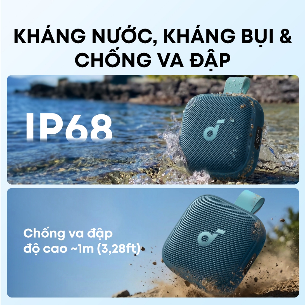 Loa bluetooth Soundcore Boom Go 3i | Pin 24h | Công suất 15W | Đèn LED 6 chế độ | BigBuy360 - bigbuy360.vn