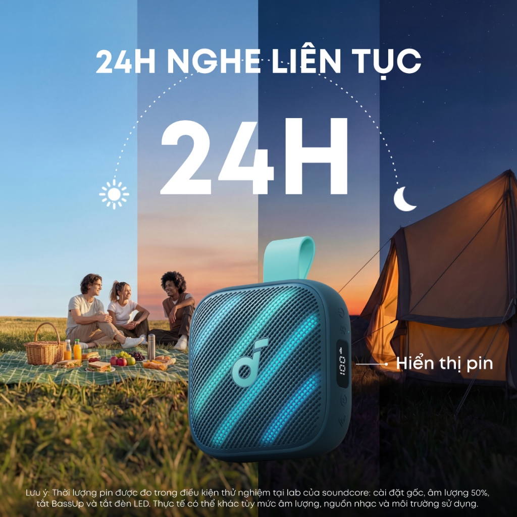 Loa bluetooth Soundcore Boom Go 3i | Pin 24h | Công suất 15W | Đèn LED 6 chế độ | BigBuy360 - bigbuy360.vn