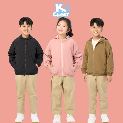 Áo Gió 2 Lớp K'S CLOSSET Kiểu Dáng Thể Thao, Có Mũ K'S CLOSET Cho Trẻ Em 10-52kg (2-14 tuổi)KT076FOF/KT029FOF, KT231FIF