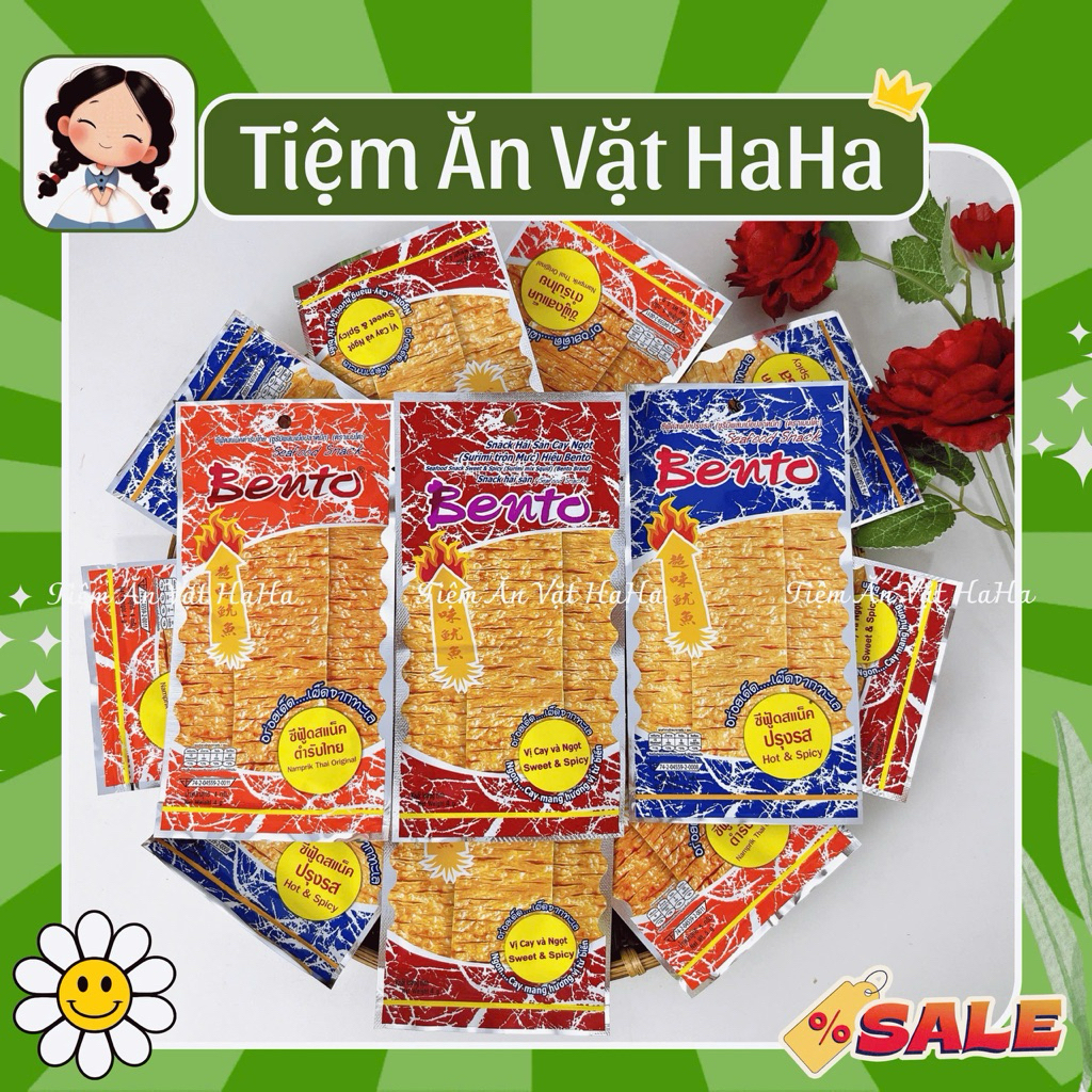 [COMBO 5 GÓI] Mực Bento Gói 4g Snack Mực Bento Thái Lan Đủ 3 Vị Mực Bento Siêu Cay, Đồ ăn Vặt