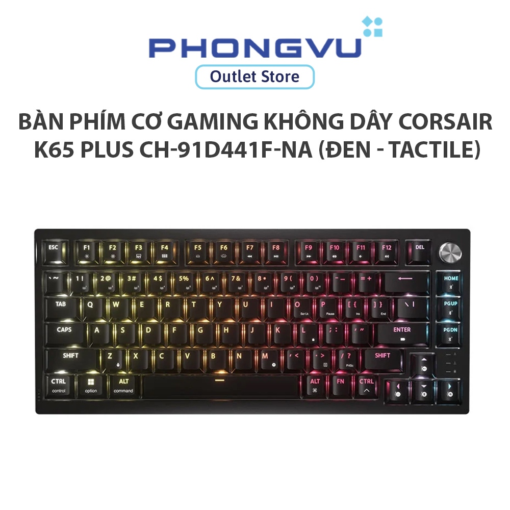 Bàn phím cơ Gaming không dây Corsair K65 PLUS CH-91D441F-NA (Đen - Tactile)  - Bảo hành 24 tháng