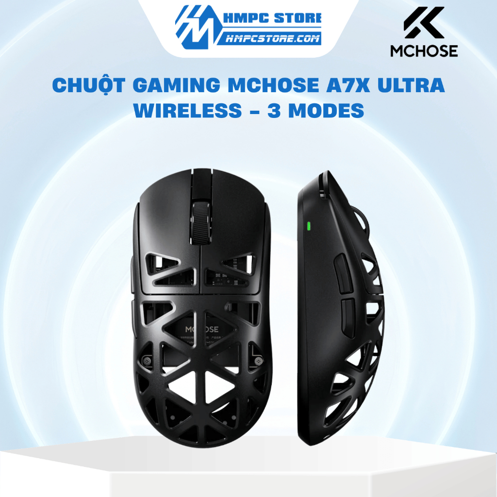 [HÀNG CHÍNH HÃNG] Chuột Gaming MCHOSE A7X Ultra Wireless - 3 Modes | Black | Bảo hành 12 tháng
