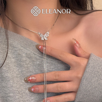 Dây chuyền nữ dây rút Eleanor Accessories hồ điệp đính đá phụ kiện trang sức vòng cổ 11149