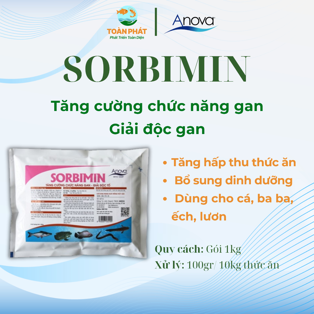 Anova- Sorbimin- Tăng cường chức năng gan, giải độc gan, tăng cường sức đề kháng- Gói 500gr