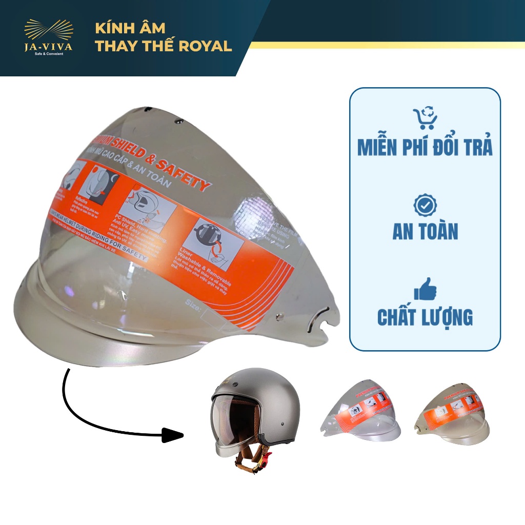 Kính Royal M139, Kính âm rời thay thế cho mũ bảo hiểm Royal M139 - Kính CHÍNH HÃNG