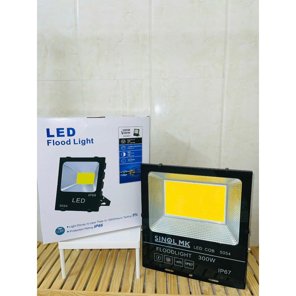 Đèn Pha Led Cob SINOL MK Điện 220V. 100W 200W 300W Kháng Nước Kháng Bụi, Bảo Hành 1 Năm