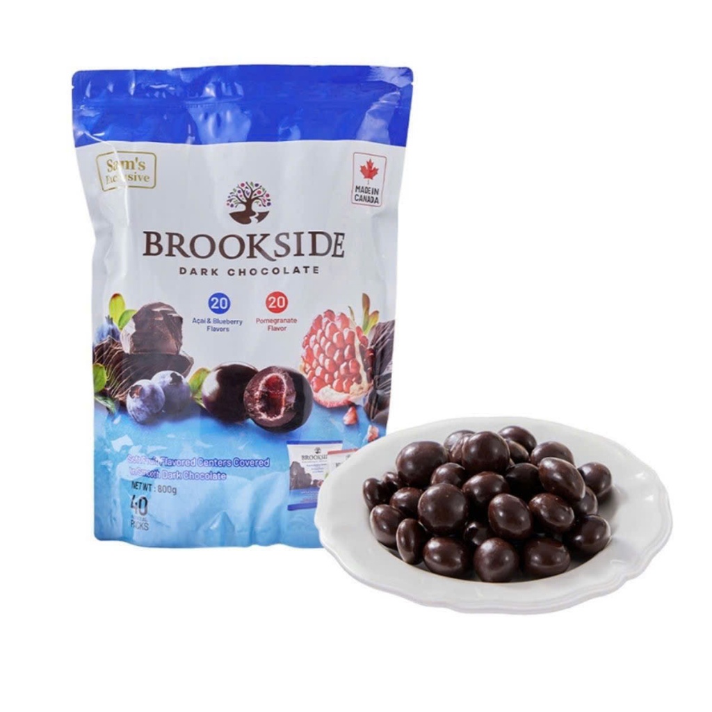 Brookside dark chocolate, Socola bọc nhân trái cây, 2 vị việt quất và cam đào, hàng Costco Canada