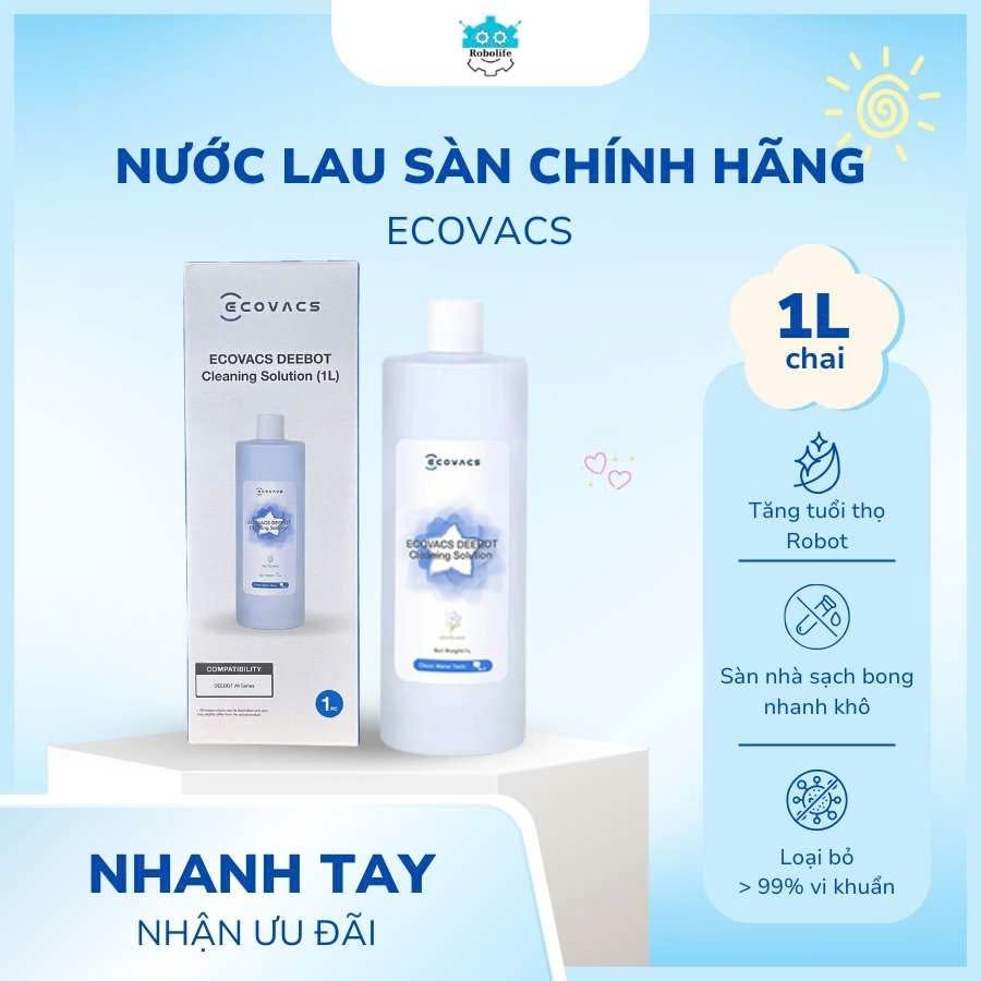 Nước lau sàn chính hãng cho robot hút bụi lau sàn Ecovacs