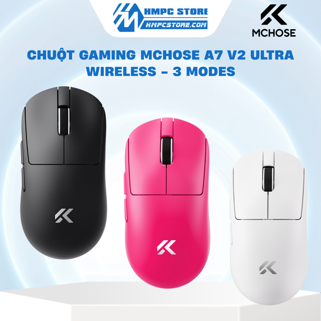 [HÀNG CHÍNH HÃNG] Chuột Gaming MCHOSE A7 V2 Ultra Wireless 3 Modes | Bảo hành 12 tháng