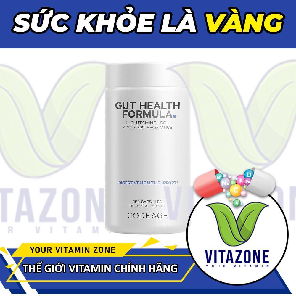 Codeage Gut Health – Bổ Sung Lợi Khuẩn Probiotic, Enzyme Hỗ Trợ Tiêu Hóa, Cân Bằng Đường Ruột
