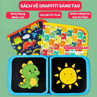 Sổ vẽ tự xoá phát sáng cho bé kèm bút và giấy lau, an toàn, không độc hại