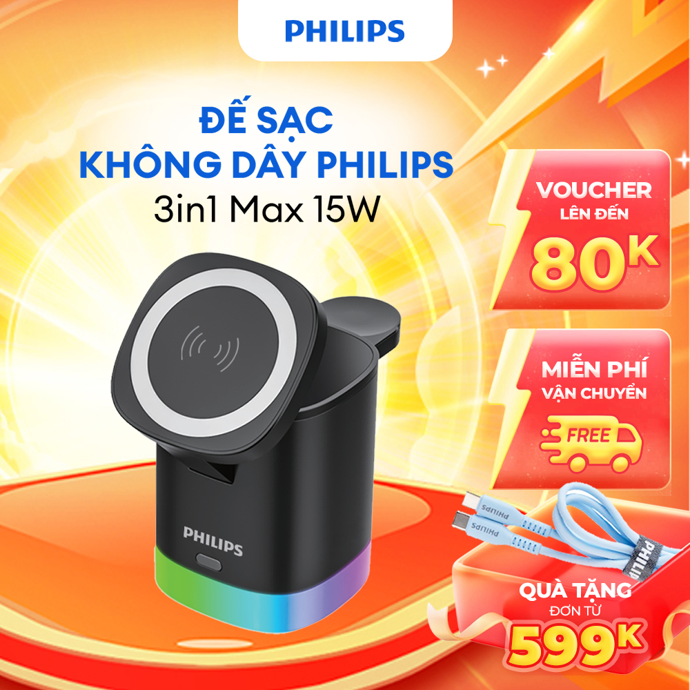 Đế Sạc không dây 3 in 1 Philips Charger stand - DLP8430