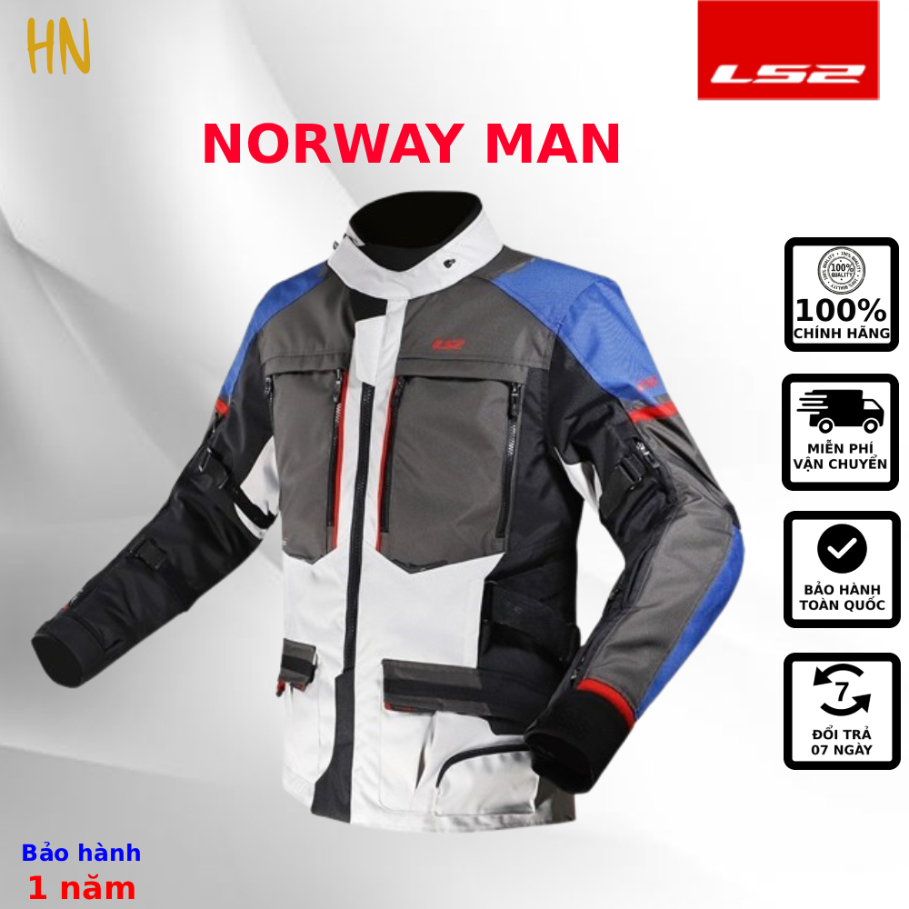 Áo Bảo Hộ Nam LS2 Norway Man Có Giáp An Toàn Chuẩn AA 3 lớp Đi ADV Mô Tô PKL Kháng Nước [Chính Hãng]