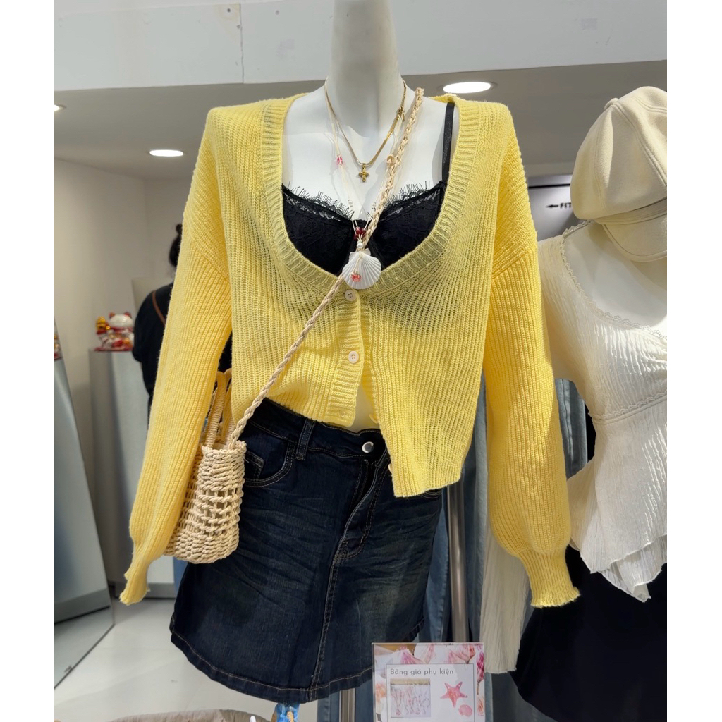 Áo khoác ngoài chất dày cardigan croptop Bigsize. MUN CARDIGAN