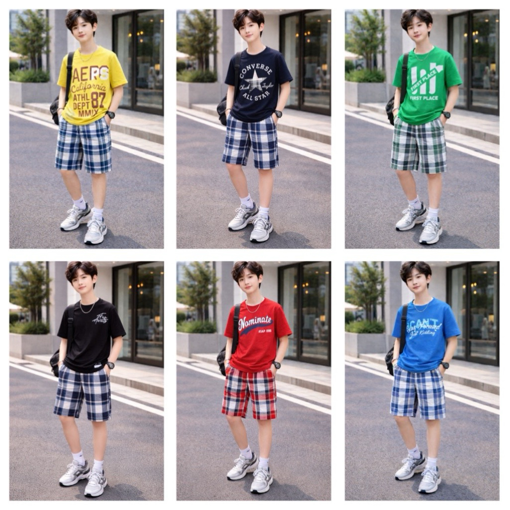 Bộ đồ bé trai size đại Janeshop, Set bộ đồ áo cotton quần thô siêu mềm cho bé trai size đại 28-68kg