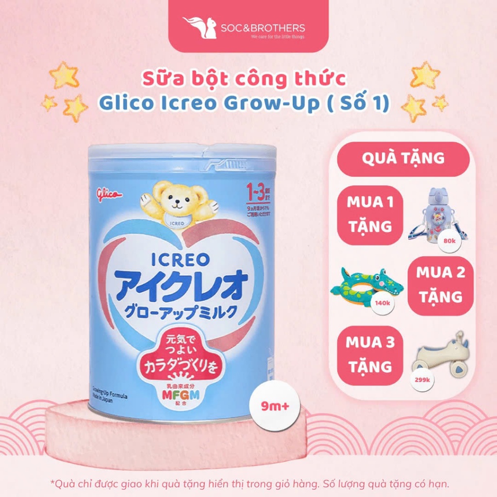 Sữa Bột Công Thức Cho Bé Glico Icreo Grow-Up (Icreo Số 1) Nhật Bản - 820g - socandbrothers