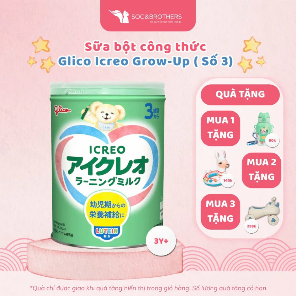 Sản phẩm dinh dưỡng công thức ICREO LEARNING Milk (Glico Icreo số 3) hộp 820g - socandbrothers