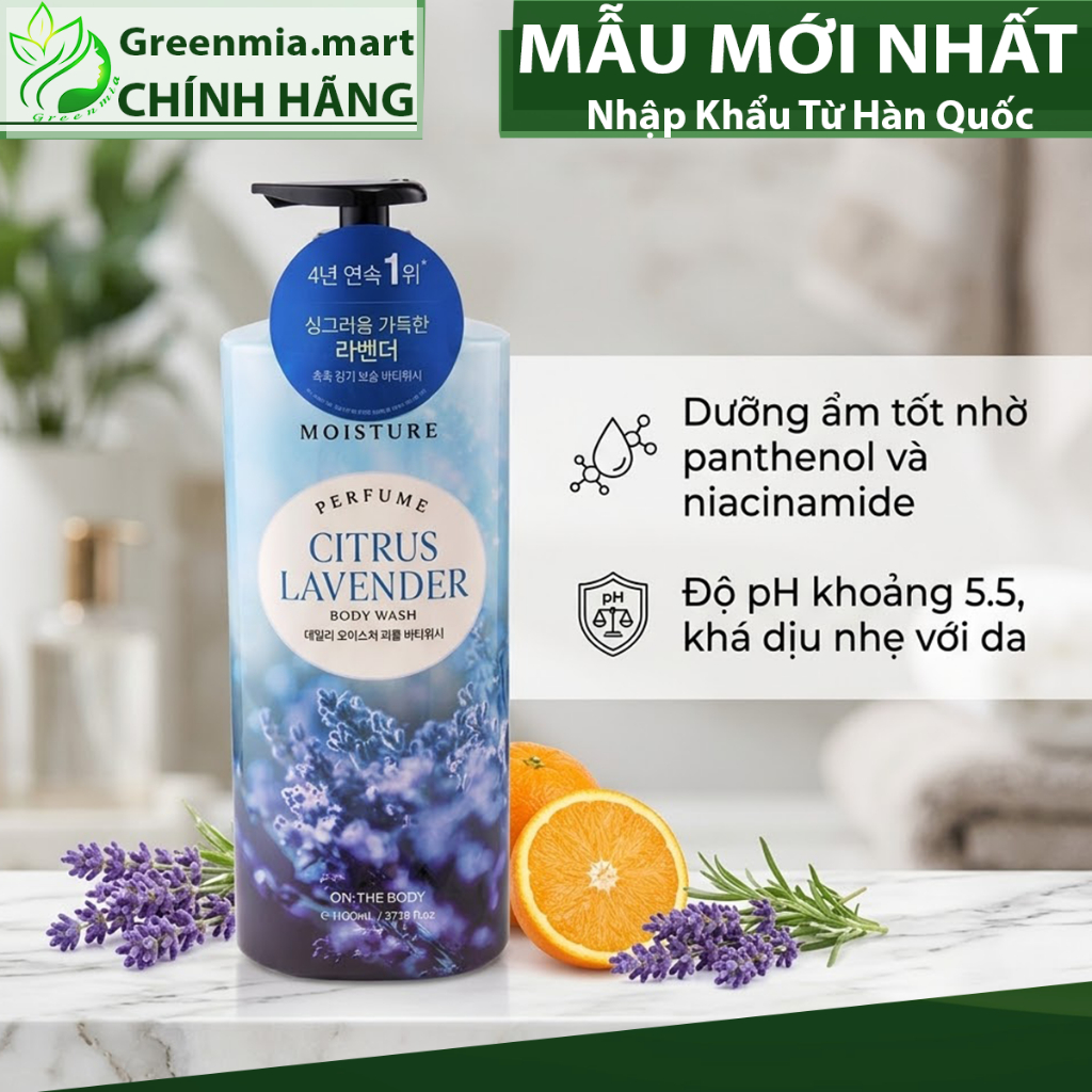 Sữa Tắm On: The Body Daily Moisture Perfume Body Wash Citrus Lavender 1100ml [HÀNG NHẬP KHẨU FULL VA