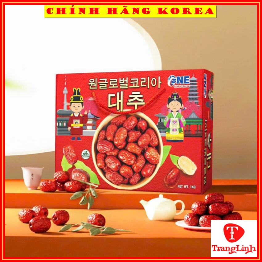 Táo đỏ sấy khô hàn quốc, hộp 1kg - Táo đỏ hàn quốc chính hãng - tranglinhkorea