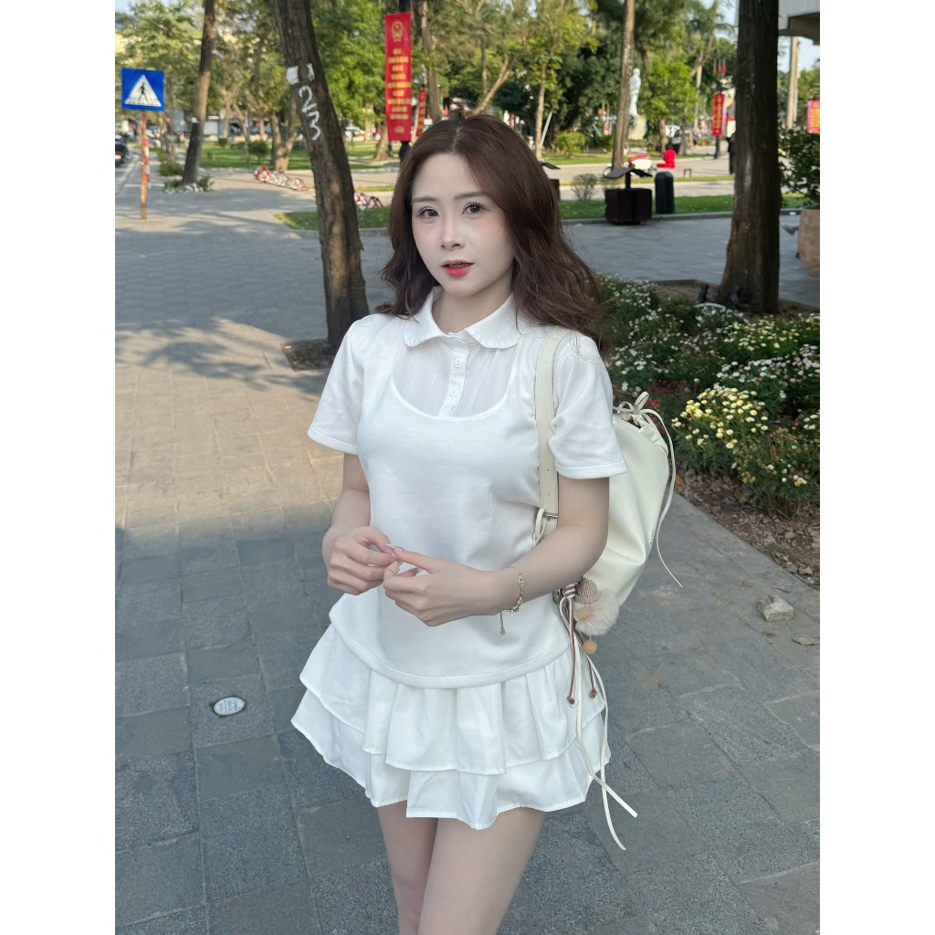 Áo thun nữ cổ sơ mi Hàn Quốc form ôm tôn dáng áo nữ basic dễ phối đồ hot trend AOT114 | BigBuy360 - bigbuy360.vn