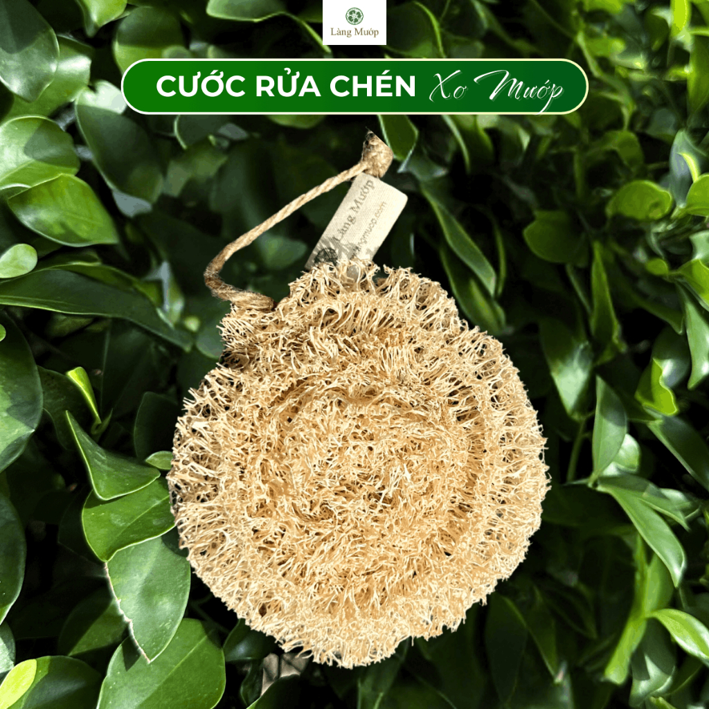 Cước Rửa Xoong Nồi Xơ Mướp Tự Nhiên Làng Mướp, Không Trầy Xước, Không Vi Nhựa, An Toàn Cho Da Tay