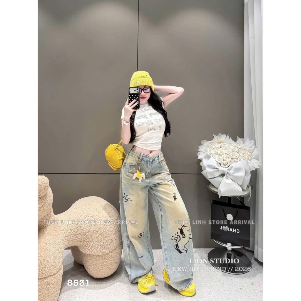 🦁LION STUDIO❤️ quần bò ngựa kèm tag 8531 SML QCCC , Trung Quốc