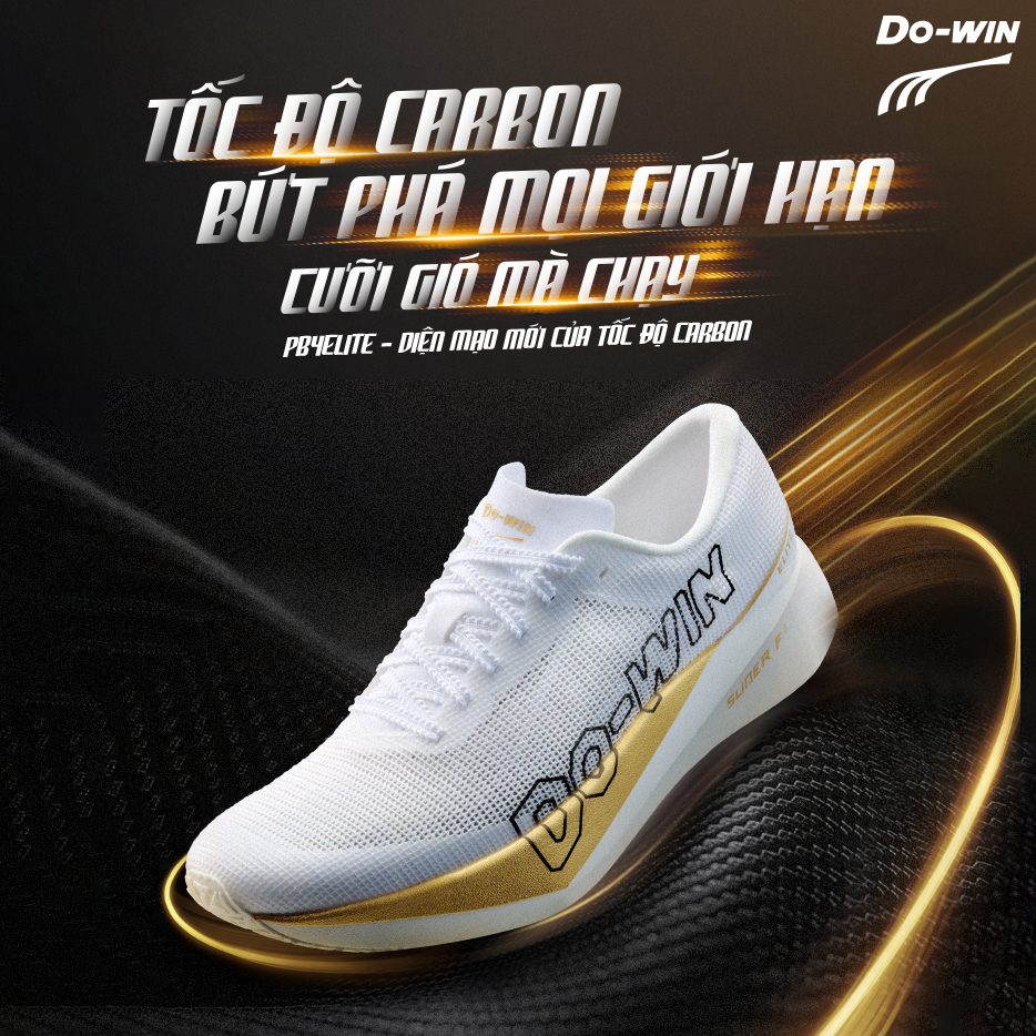 Giày Dowin PB4 Elite chạy bộ tập luyện tốc độ nam nữ, thi đấu Full Carbon - Siêu êm nảy, nhẹ thoáng
