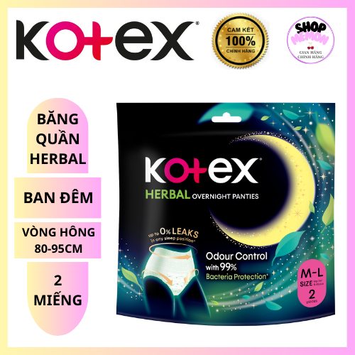 Băng quần KOTEX herbal size ML gói 2 miếng