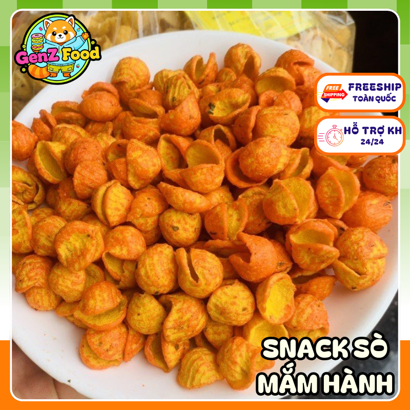 [SIÊU PHẨM] Bánh Snack Sò Mắm Hành - Giòn Ngon Cay Dịu -  Bim Bim Sò Hành Giòn Cay - Bánh Sò