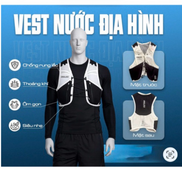 Vest nước chạy bộ địa hình 4Miles – Áo vest chạy trail, vest nước marathon siêu nhẹ thoáng khí